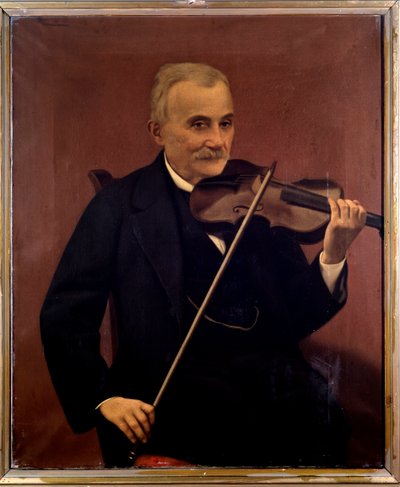 イタリアのヴァイオリニスト、チェーザレ・エミリアーニの肖像（絵画 作： Unknown artist