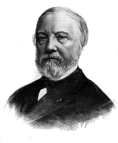フランスの美術評論家・学者であるシャルル・ブラン（1813-1882）の肖像。バンドエングレーヴィング 1882年1月21日付「Le Monde Illustré」1294号に掲載。 作： Unknown artist