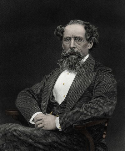 チャールズ・ディケンズ(1812-1870)の肖像。 作： Unknown artist