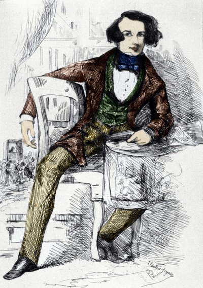 チャールズ・ディケンズ(1812-1870)の肖像。 作： Unknown artist