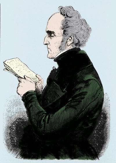 フランスの社会主義理論家、シャルル・フーリエ（1772 - 1837）の肖像。19世紀のエングレーヴィング。 作： Unknown artist