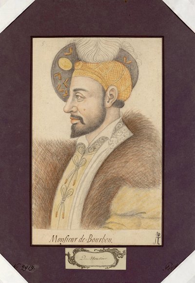 ブルボン公シャルル3世（1490-1527）の肖像（ブルボンのコンスタブル、アノニマス）。紙に黒チョークとサンギー、サイズ：30,6x19,2 作： Unknown artist