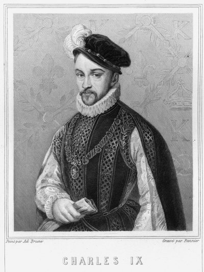 フランス王シャルル9世（1550-1574）の肖像 - ラヴァレの『フランス史』に掲載されている、エングレーヴィング、sd. 作： Unknown artist
