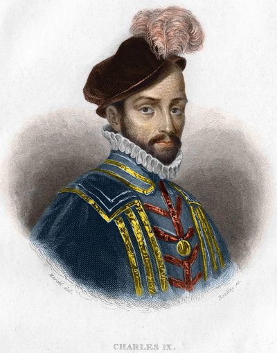 フランス王シャルル9世（1550-1574）の肖像 エングレービング 19世紀 作： Unknown artist
