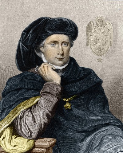 フランス王シャルル6世（1368年～1422年）の肖像 - ラヴァレの『フランス史』所収、エングレーヴィング、SD。 作： Unknown artist