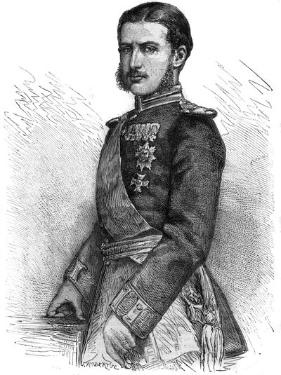 シャルル・ド・ホーエンツォレルン（1839-1914）の肖像（ルーマニアの王子を取り戻し、シャルル1世（キャロル1世）となる） - Engraving In "The Illustrous Journal" 作： Unknown artist