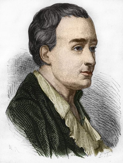 シャルル・ド・セダット（1689 - 1755）、ラ・ブライド男爵、モンテスキューの肖像。19世紀のエングレーヴィング。 作： Unknown artist
