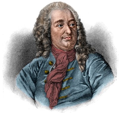 クリスチャン・フォン・ヴォルフ（Christian von Wolff）の肖像 ドイツの法学者、数学者、哲学者（1679～1754年）。エングレーヴィング。 作： Unknown artist