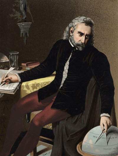 イタリア語でクリストファー・コロンブスの肖像 Cristoforo Colombo:遺伝子の起源のナビゲーター（遺伝子 作： Unknown artist