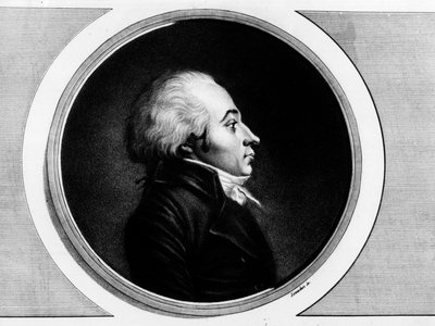 国民会議のソーヌ・エ・ロワールの代議員、クロード・ロベルジョ（1752-1799）の肖像。フランス革命の歴史的絵画全集（全3巻）」に掲載されたエングレーヴィング。1804. 作： Unknown artist