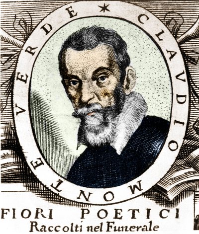 クラウディオ・モンテヴェルディの肖像は、1644年にヴェネツィアで出版された『Fiori poetici raccolti nel funerale del molto illustrious e molto reverendo Signor Claudio Monteverdi』の扉に描かれたものです。 作： Unknown artist