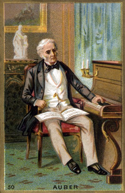 フランスの作曲家、ダニエル・フランソワ・エスプリ・オーベル（1782-1871）の肖像。19世紀のクロモリトグラフ。 作： Unknown artist