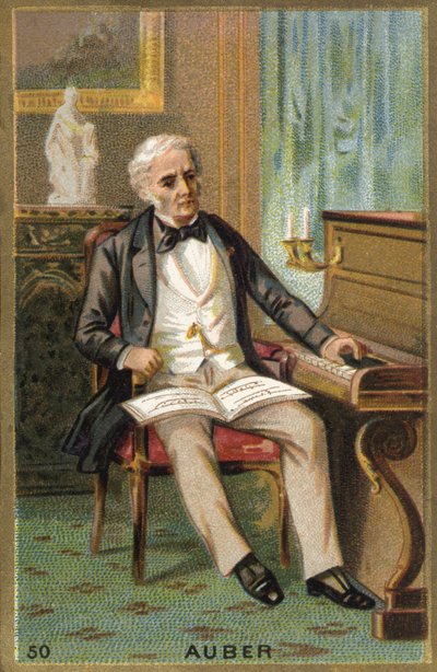 フランスの作曲家、ダニエル・フランソワ・エスプリ・オーベル（1782-1871）の肖像。クロモリトグラフ 19世紀 作： Unknown artist