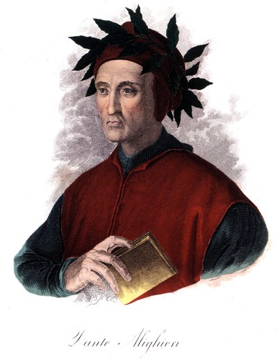 イタリアの詩人ダンテ（1265-1321）の肖像 19世紀のエングレービング 作： Unknown artist