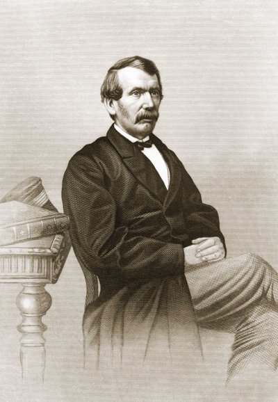 デイヴィッド・リヴィングストン（1813〜1873）の肖像。 作： Unknown artist