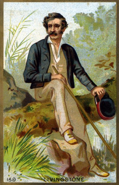 デイヴィッド・リヴィングストン（1813 - 1873）の肖像。19世紀末のクロモリトグラフ。 作： Unknown artist