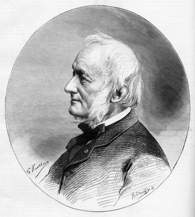 1850年に選出されたフランスのアカデミー会員で、作家のデジール・ニサール（1806-1888）の肖像。 作： Unknown artist