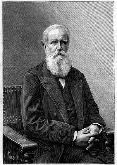 ブラジル皇帝ドム・ペドロ2世・オブ・アルカンタラ（ピーター2世）（1825-1891）の肖像。ナダールの写真より）。1891年12月12日付の「La Nature: revue des sciences et de leurs applications aux arts et a l