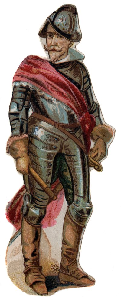 アルバ(Alba)公爵ドン・フェルディナンド(フェルナンド)・アルバレス・デ・トレド(1507-1582)の肖像。クロモリトグラフ、19世紀後半。 作： Unknown artist