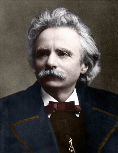 Edvard Grieg (1843 - 1907) ノルウェーの作曲家の肖像。 作： Unknown artist