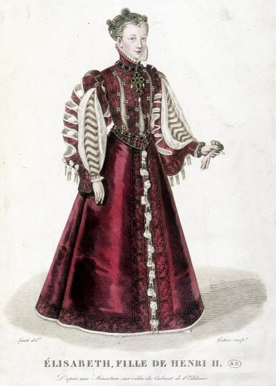 フランス王アンリ2世（1519-1559）の娘、エリザベートの肖像。 作： Unknown artist