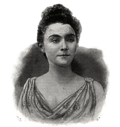 Emma Laure Esther Guilbert, dit Yvette Guilbert (1865-1944) コーヒーコンサートのフランス人歌手の肖像 - 1892年のエングレーヴィング 作： Unknown artist