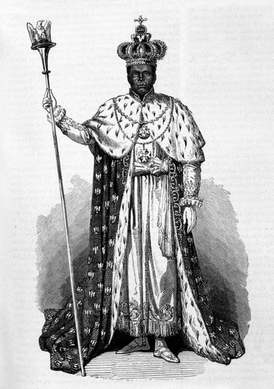 Faustin Soulouque (1782-1867) dit Faustin I, 1847年から1859年までハイチの皇帝だったFaustinの肖像 1856年のエングレーヴィング 作： Unknown artist