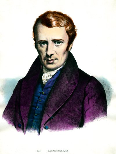 フェリシテ・ロベール・ド・ラメンネ（1782-1854）フランスの作家の肖像。19世紀のエングレーヴィング 個人蔵 作： Unknown artist