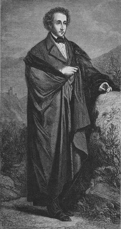 フェリックス・メンデルスゾーンの肖像-バルトルディ（1809 - 1847）ドイツの作曲家、ハムマンによるものです。 作： Unknown artist