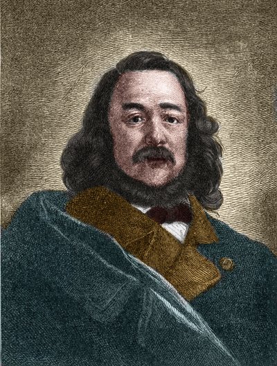 フェルディナンド・フライリグラート（1810-1876）ドイツの作家の肖像。 作： Unknown artist