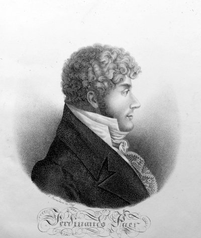 イタリアの作曲家Ferdinando Paer（1771-1839）の肖像。 作： Unknown artist