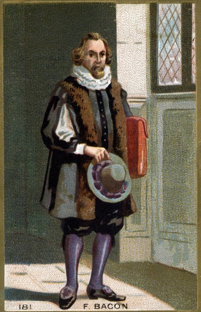 Francis Bacon Baron Verulam (1561 - 1626) 政治家、イギリスの哲学者の肖像。19世紀のクロモリトグラフ。 作： Unknown artist