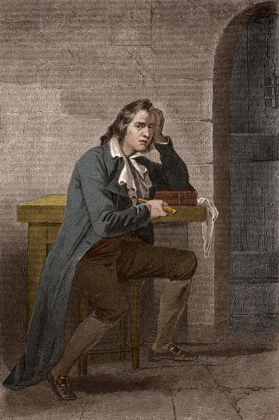 自身を刺すフランス革命家フランソワ・ベイブフ・ディット・グラックス（1760-1797）の肖像 - Anonymous engraving 作： Unknown artist