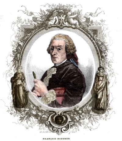 フランスの画家、フランソワ・ブーシェ（1703-1770）の肖像。 作： Unknown artist