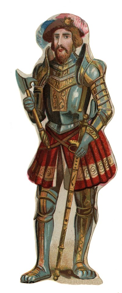 フランス王フランソワ1世（1494～1547年）の肖像。クロモリトグラフ 19世紀後半 作： Unknown artist
