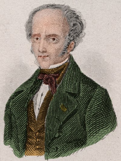フランソワ・ルネ（シャトーブリアン子爵）の肖像（1768-1848）フランスの作家。1876年のエングレーヴィング。 作： Unknown artist