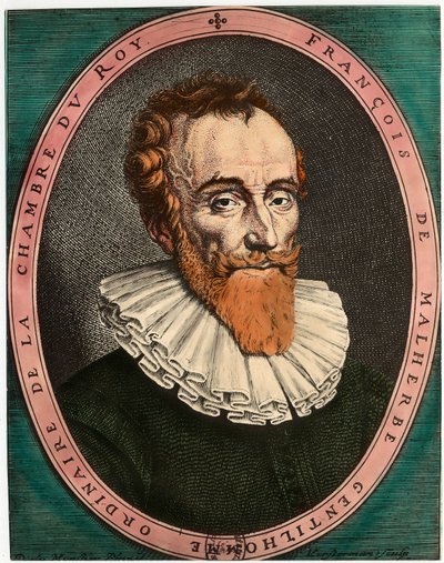フランスの詩人、フランソワ・ド・マルエルブ（1555 - 1628）の肖像。17世紀のエングレーヴィング。個人蔵。 作： Unknown artist
