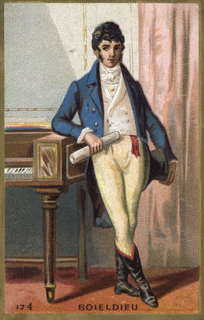 フランスの作曲家、フランソワ・アドリアン・ボワリュー（1775 - 1834）の肖像。19世紀末のクロモリトグラフ。 作： Unknown artist