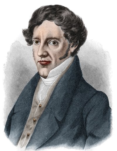 オーストリアの劇作家、フランツ・グリルパルツァー（1791-1872）の肖像。 作： Unknown artist