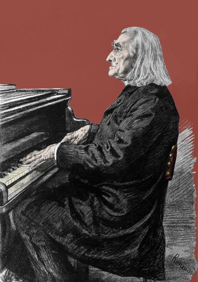 ハンガリーのピアノ作曲家・ピアニスト、フランツ・リスト（1811-1886）の肖像。 作： Unknown artist