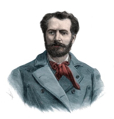 フランスの彫刻家、フレデリック・オーギュスト・バルトルディ（1834-1904）の肖像 - 1883年のエングレーヴィング 作： Unknown artist
