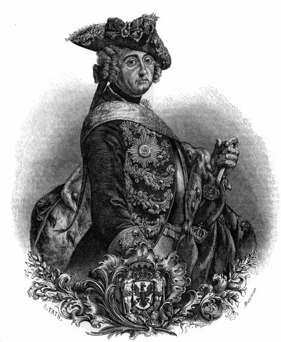 プロイセン王フレデリック2世（1712-1786）の肖像。 作： Unknown artist