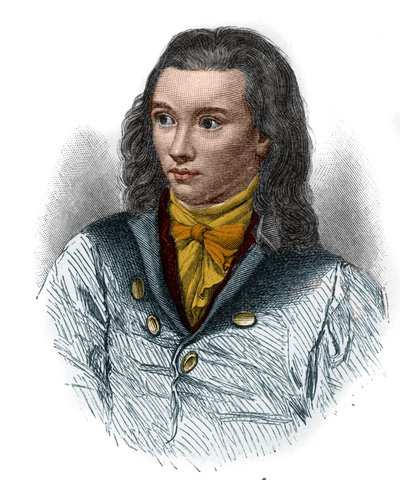 ドイツのロマン派詩人、フリードリッヒ・フォン・ハーデンベルク（ノヴァーリス）（1772-1801）の肖像。 作： Unknown artist