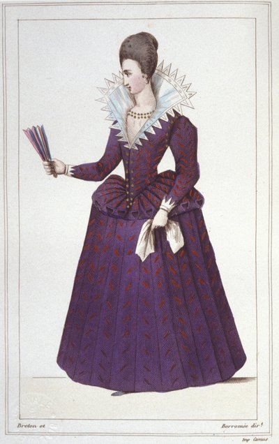ヘンリー4世（1553-1610）の愛人であったガブリエル・デストレ（1573-1599）の肖像 1830年までに彫られたもの 作： Unknown artist