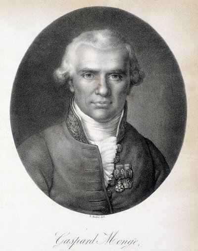 フランスの数学者、ガスパール・モンジュ（ペリュース伯爵）（1746年～1818年）の肖像 - エングレービング 作： Unknown artist