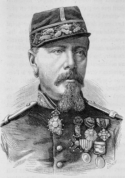 1871年に反乱軍に射殺されたルコント将軍の肖像。H.Martinの「Histoire de France」に掲載されている19世紀末のエングレーヴィング。 作： Unknown artist