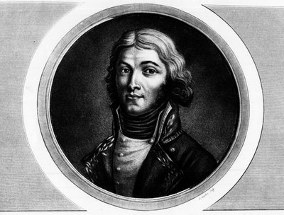 ルイ・ラザール・オッシュ将軍（1768-1797）の肖像。フランス革命の歴史的絵画全集（全3巻）」に掲載されたエングレーヴィング。1804. 作： Unknown artist