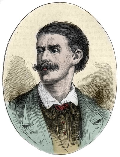 Georg August Schweinfurth (1836-1925) ドイツの探検家、植物学者、人類学者の肖像 「Histoire picturesque des grands voyages au nineteenth century」に掲載された彫刻。1877 作： Unknown artist