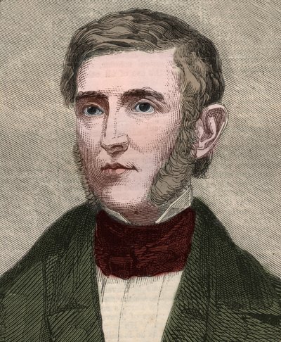 アメリカの歴史家・政治家であるジョージ・バンクロフト（1800-1891）の肖像。1858年1月23日の「The illustrated London News」に掲載された版画。 作： Unknown artist