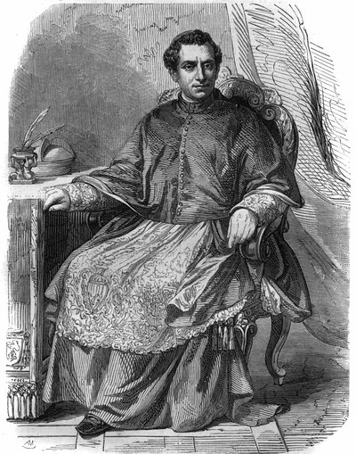 イタリアの枢機卿であり、教皇庁の国務長官であったジャコモ・アントネッリ（1808-1878）の肖像。 作： Unknown artist